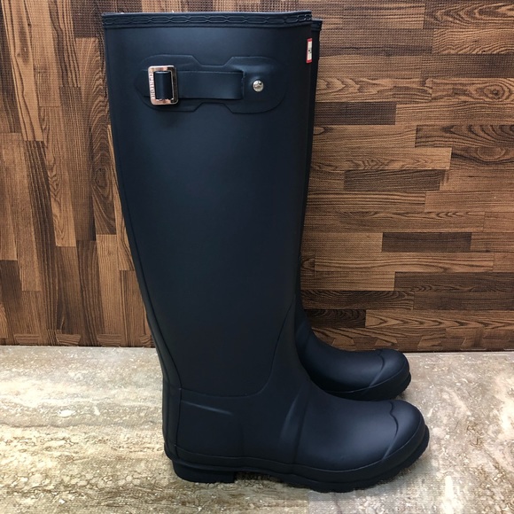 Hunter Women's Original Tall Wide Navy Size 8 - Picture 2 of 14